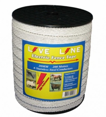 Live Line White 20mm Electric Fence Tape